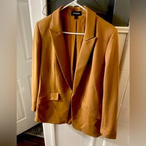 Express luxe open lapel women’s blazer beige size L